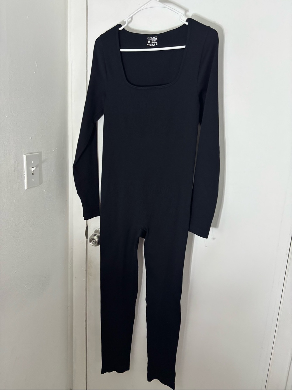 OGGI Black Long-Sleeve Scoop-Neck Jumpsuit